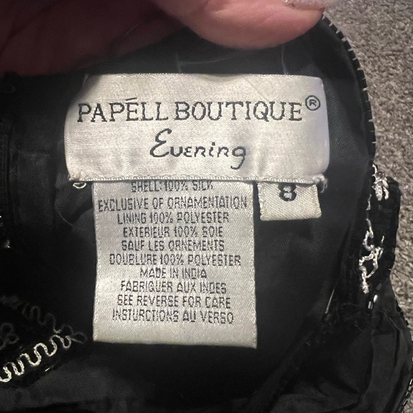 Sold-90s Vintage Y2K Fully Beaded 100% Silk Black Maxi Dress - Picture 8 of 12